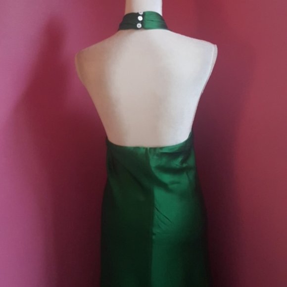 Banana Republic Emerald Green Silk Dress Size 2 - Picture 5 of 7